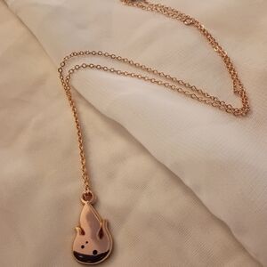 Elegant Rose Gold Flame Pendant Necklace
